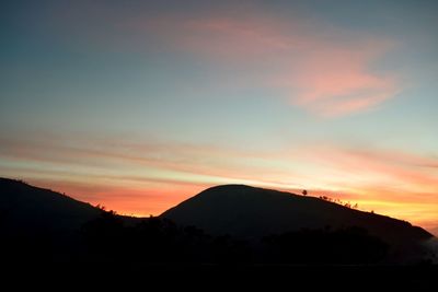 Scenic view of mountains at sunset