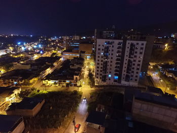 Illuminated city at night