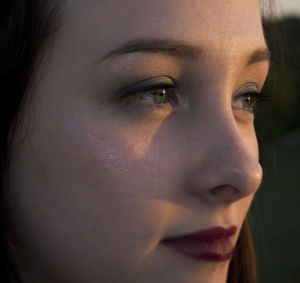 Close-up portrait of young woman