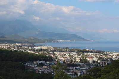 High angle shot of townscape