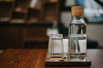 Close-up of wine glass on table in restaurant