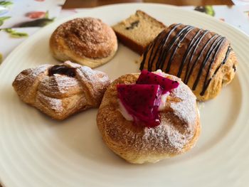 Close-up of dessert in plate on table