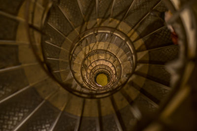 Directly below shot of spiral staircase