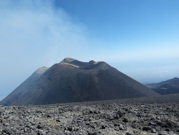 View of volcanic mountain against sky