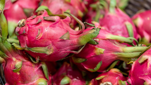 Full frame shot of pink fruits for sale in market