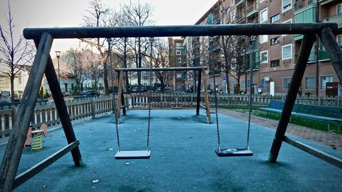 View of playground in city