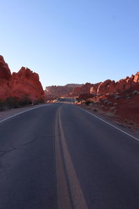 Low angle view of road against clear sky