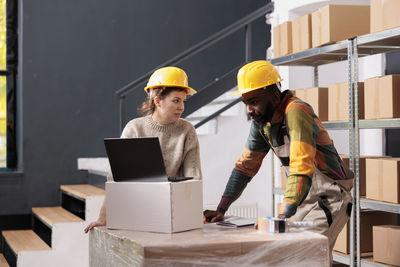 Engineer working at construction site