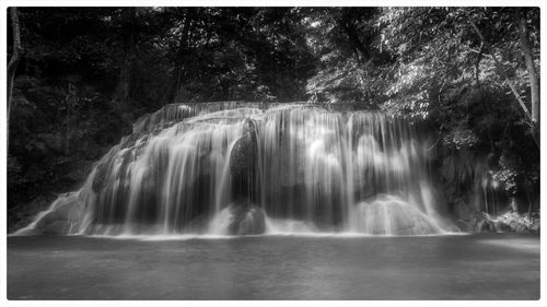 View of waterfall in forest