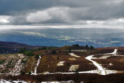 Aerial view of landscape against sky