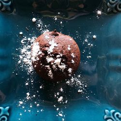 High angle view of chocolate cake