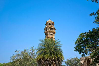 Low angle view of cathedral against clear blue sky