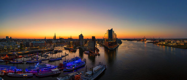 High angle view of buildings at waterfront