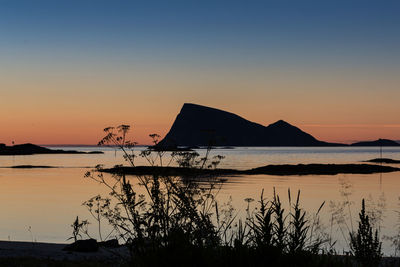 Scenic view of sea at sunset