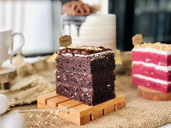 Close-up of cake on table