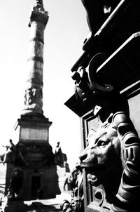 Low angle view of statue of historic building