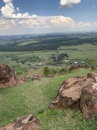 Scenic view of land against sky