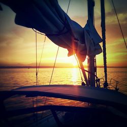 Scenic view of sea at sunset