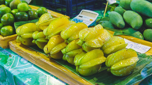 Close-up of fruits for sale at market stall