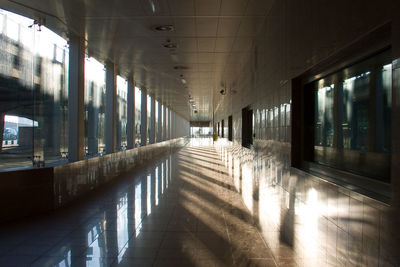 Empty corridor in building