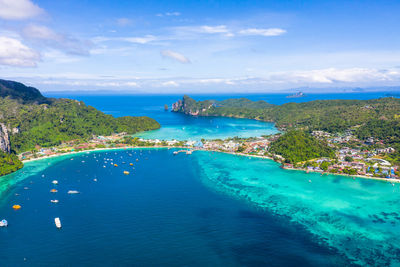 High angle view of  phi phi island krabi thailand 