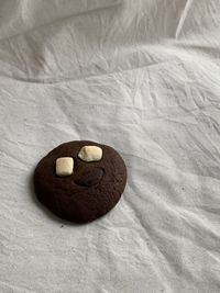 High angle view of heart shape on table