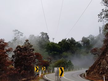 Road amidst trees against sky