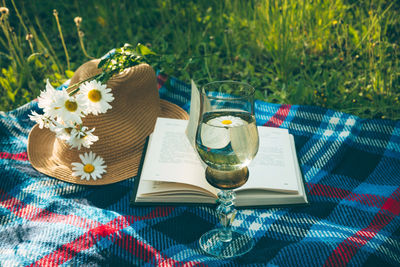 Close-up of books on table
