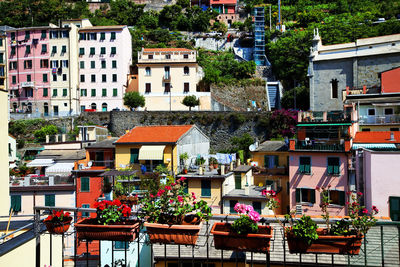 Residential buildings seen from balcony