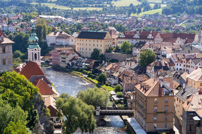 High angle view of townscape