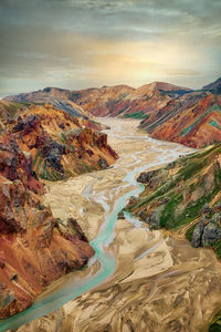 Scenic view of landscape against sky during sunset