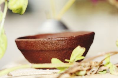 Close-up of chocolate cake on table