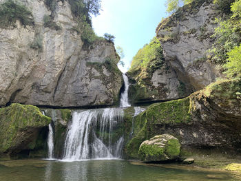 Scenic view of waterfall