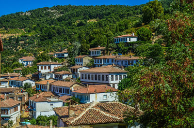 High angle shot of residential structures