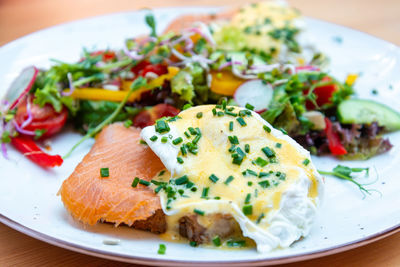 Close-up of meal served in plate