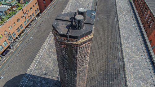 High angle view of buildings in city