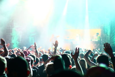 Crowd enjoying at music concert