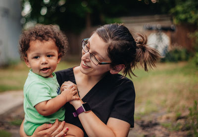 Portrait of mother and daughter