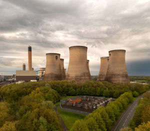 Large power station with electricity generator sub station and transformer providing power 