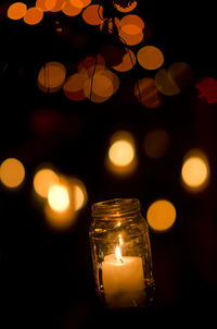 Close-up of illuminated lighting equipment