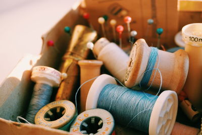 Close-up of sewing kit