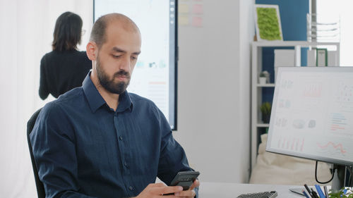 Man working on laptop