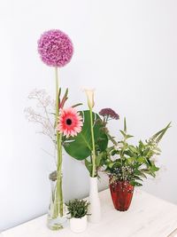Flowers vase on table