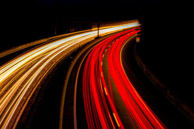 Light trails on highway at night