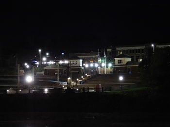 View of illuminated building at night