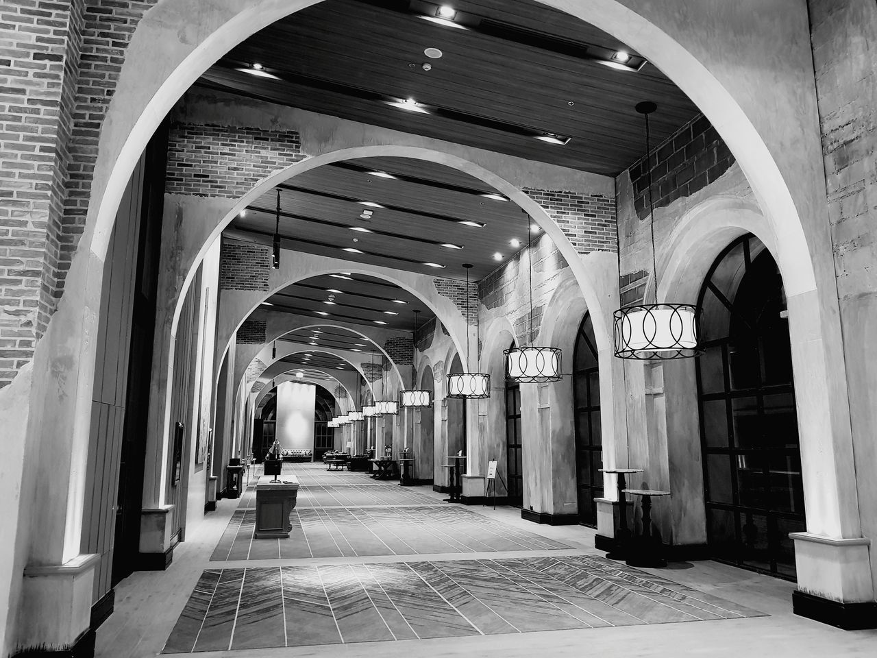 EMPTY CORRIDOR WITH BUILDING