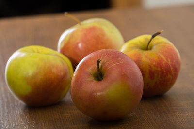 Close-up of apples on table