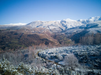 Scenic view of scardus mountain during the winter days 