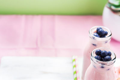 Close-up of drink in glass on table