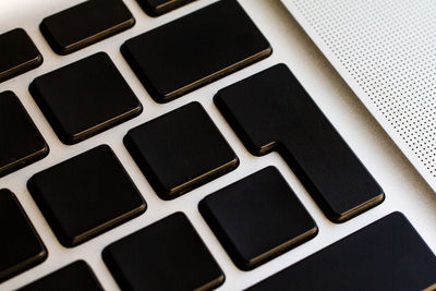 High angle view of laptop on table